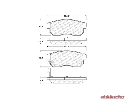 Posi-Quiet Ceramic Brake Pads with Shims and Hardware 105.10080 - 105.10080
