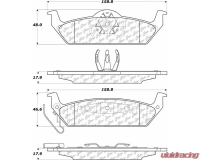Posi-Quiet Ceramic Brake Pads with Shims and Hardware 105.10120 - 105.10120