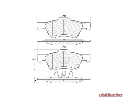 Posi-Quiet Ceramic Brake Pads with Shims and Hardware 105.10471 - 105.10471