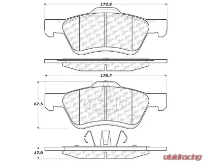 Posi-Quiet Ceramic Brake Pads with Shims and Hardware 105.10471 - 105.10471