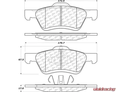 Posi-Quiet Ceramic Brake Pads with Shims and Hardware 105.10471 - 105.10471