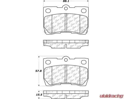 Posi-Quiet Ceramic Brake Pads with Shims and Hardware 105.10950 - 105.10950
