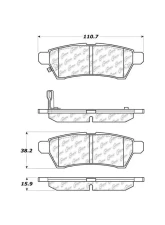 Posi-Quiet Ceramic Brake Pads with Shims and Hardware 105.11000                                     - 105.11000 - Image 2