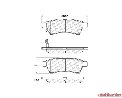 Posi-Quiet Ceramic Brake Pads with Shims and Hardware 105.11000 - 105.11000