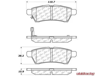 Posi-Quiet Ceramic Brake Pads with Shims and Hardware 105.11000 - 105.11000