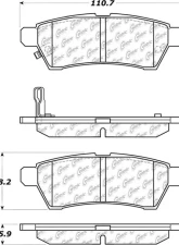 Posi-Quiet Ceramic Brake Pads with Shims and Hardware 105.11000                                     - 105.11000 - Image 4