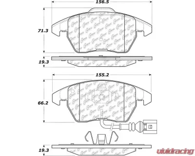 Posi-Quiet Ceramic Brake Pads with Shims and Hardware 105.11072 - 105.11072