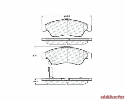 Posi-Quiet Ceramic Brake Pads with Shims and Hardware 105.11950 - 105.11950