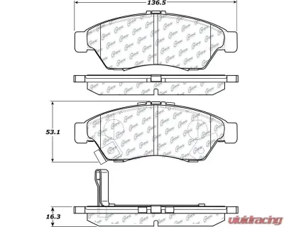 Posi-Quiet Ceramic Brake Pads with Shims and Hardware 105.11950 - 105.11950