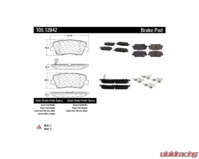 Posi-Quiet Ceramic Brake Pads with Shims and Hardware 105.12842 - 105.12842
