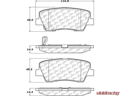 Posi-Quiet Ceramic Brake Pads with Shims and Hardware 105.12842 - 105.12842