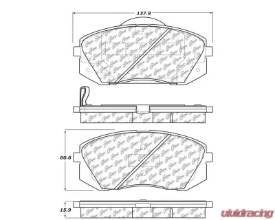 Posi-Quiet Ceramic Brake Pads with Shims and Hardware 105.12950 - 105.12950