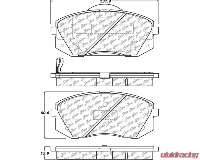 Posi-Quiet Ceramic Brake Pads with Shims and Hardware 105.12950 - 105.12950