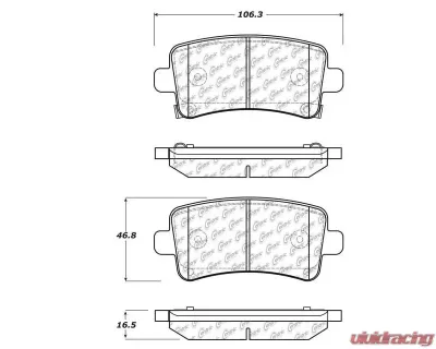 Posi-Quiet Ceramic Brake Pads with Shims and Hardware 105.14302 - 105.14302