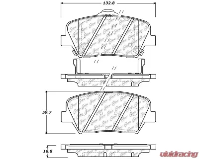 Posi-Quiet Ceramic Brake Pads with Shims and Hardware 105.14320 - 105.14320