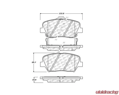 Posi-Quiet Ceramic Brake Pads with Shims and Hardware 105.14320 - 105.14320