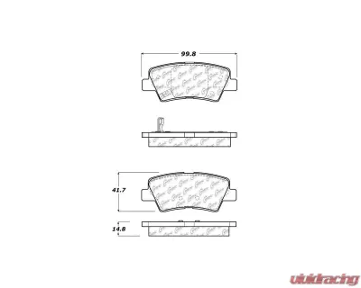 Posi-Quiet Ceramic Brake Pads with Shims and Hardware 105.14450 - 105.14450