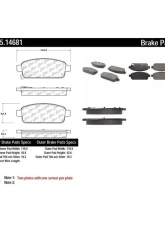 Posi-Quiet Ceramic Brake Pads with Shims 105.14681                                     - 105.14681 - Image 2