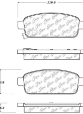 Posi-Quiet Ceramic Brake Pads with Shims 105.14681                                     - 105.14681 - Image 2