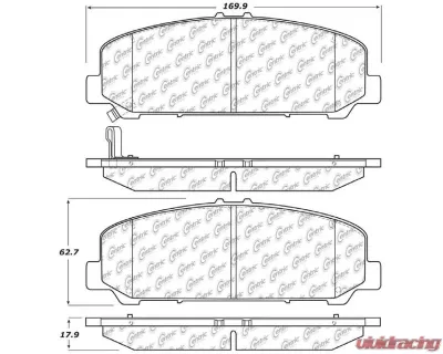 Posi-Quiet Ceramic Brake Pads with Shims and Hardware 105.15090 - 105.15090