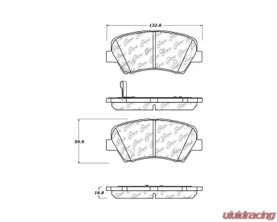 Posi-Quiet Ceramic Brake Pads with Shims and Hardware 105.15431 - 105.15431