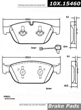 Posi-Quiet Ceramic Brake Pads with Shims 105.15460                                     - 105.15460 - Image 2