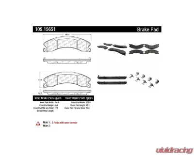 Posi-Quiet Ceramic Brake Pads with Shims and Hardware 105.15651 - 105.15651