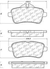 Posi-Quiet Ceramic Brake Pads with Shims and Hardware 105.16301                                     - 105.16301 - Image 4