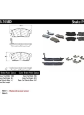 Posi-Quiet Ceramic Brake Pads with Shims and Hardware 105.16580                                     - 105.16580 - Image 2