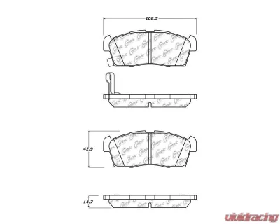 Posi-Quiet Ceramic Brake Pads with Shims and Hardware 105.16580 - 105.16580