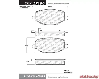 Posi-Quiet Ceramic Brake Pads with Shims and Hardware 105.17190 - 105.17190