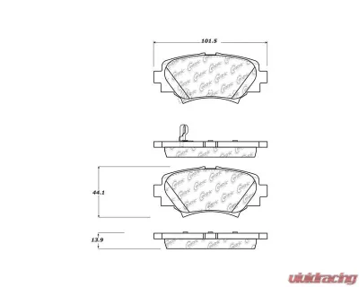 Posi-Quiet Ceramic Brake Pads with Shims and Hardware 105.17290 - 105.17290