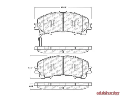 Posi-Quiet Ceramic Brake Pads with Shims and Hardware 105.17360 - 105.17360