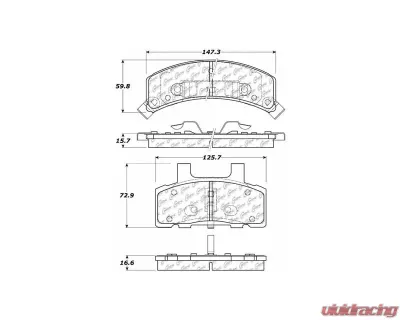 Posi-Quiet Extended Wear Brake Pads with Shims and Hardware 106.03680 - 106.03680