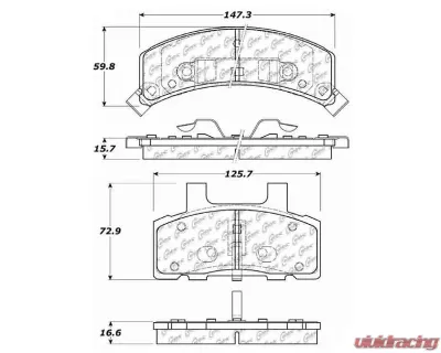 Posi-Quiet Extended Wear Brake Pads with Shims and Hardware 106.03680 - 106.03680