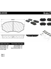 Posi-Quiet Extended Wear Brake Pads with Shims and Hardware 106.04330                                     - 106.04330 - Image 2