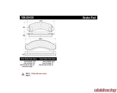 Posi-Quiet Extended Wear Brake Pads with Shims and Hardware 106.05430 - 106.05430