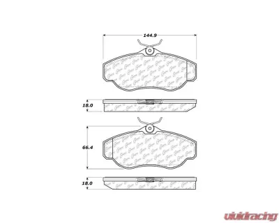 Posi-Quiet Extended Wear Brake Pads with Shims and Hardware 106.06760 - 106.06760