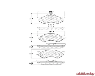 Posi-Quiet Extended Wear Brake Pads with Shims and Hardware 106.07460 - 106.07460