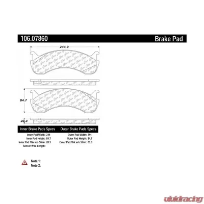 Posi-Quiet Extended Wear Brake Pads with Shims and Hardware 106.07860 - 106.07860