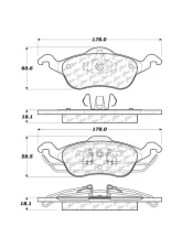 Posi-Quiet Extended Wear Brake Pads with Shims and Hardware 106.08160                                     - 106.08160 - Image 2