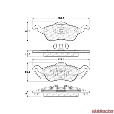 Posi-Quiet Extended Wear Brake Pads with Shims and Hardware 106.08160 - 106.08160
