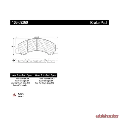 Posi-Quiet Extended Wear Brake Pads with Shims and Hardware 106.08260 - 106.08260