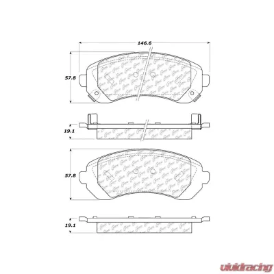 Posi-Quiet Extended Wear Brake Pads with Shims and Hardware 106.08440 - 106.08440