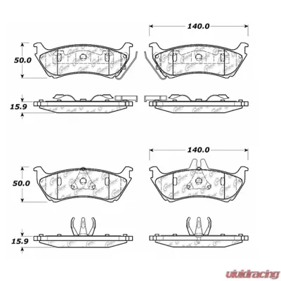 Posi-Quiet Extended Wear Brake Pads with Shims and Hardware 106.08750 - 106.08750