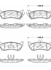 Posi-Quiet Extended Wear Brake Pads with Shims and Hardware 106.08750                                     - 106.08750 - Image 2