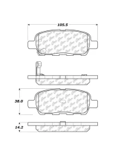 Posi-Quiet Extended Wear Brake Pads with Shims and Hardware 106.09050                                     - 106.09050 - Image 2