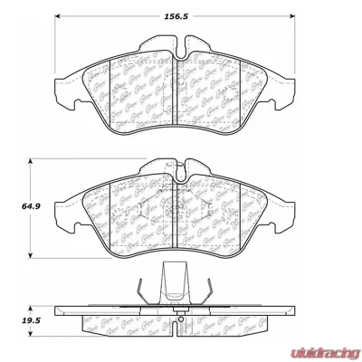 Posi-Quiet Extended Wear Brake Pads with Shims and Hardware 106.09500 - 106.09500