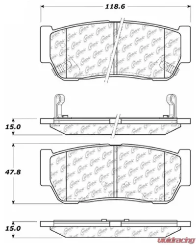 Posi-Quiet Extended Wear Brake Pads with Shims and Hardware 106.09540 - 106.09540