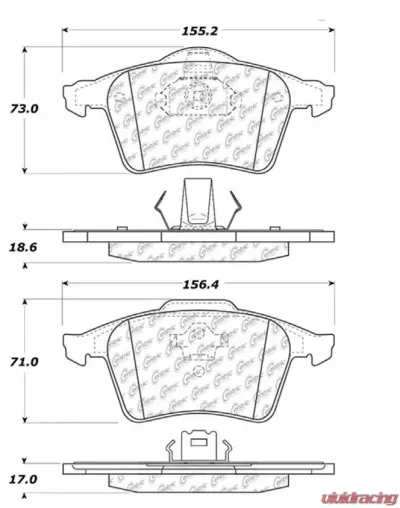 Posi-Quiet Extended Wear Brake Pads with Shims and Hardware 106.09790 - 106.09790